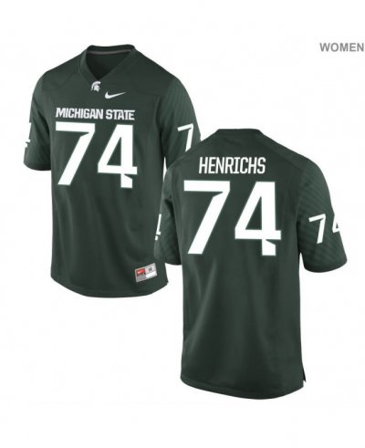 Women's Jack Henrichs Michigan State Spartans #74 Nike NCAA Green Authentic College Stitched Football Jersey SA50O54BO